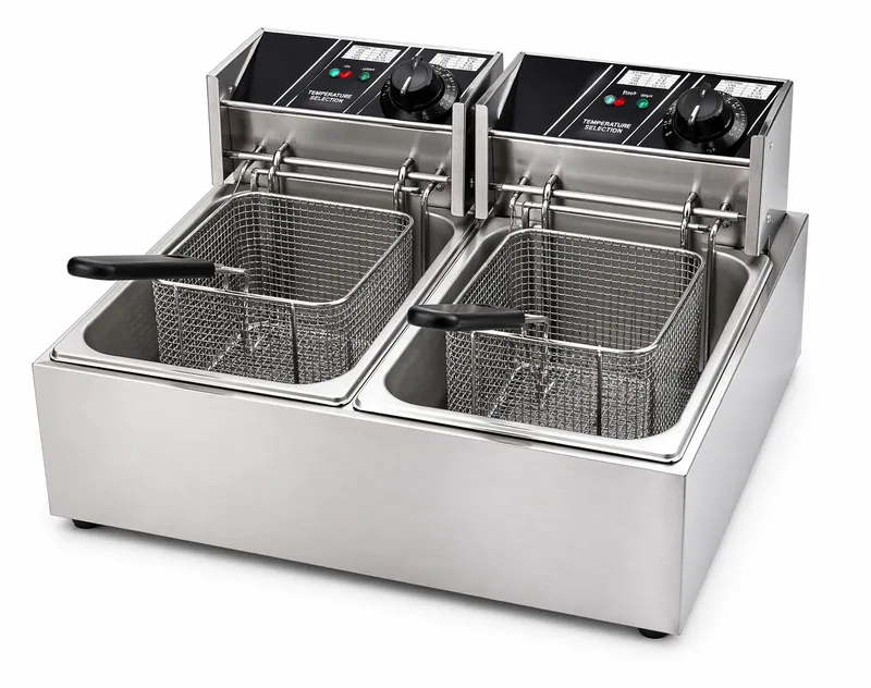6L+6L double cylinder double screen electric fryer