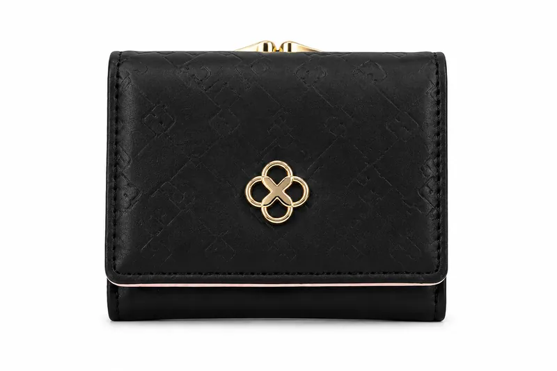 Women’s Embossed Floral Emblem Trifold Wallet