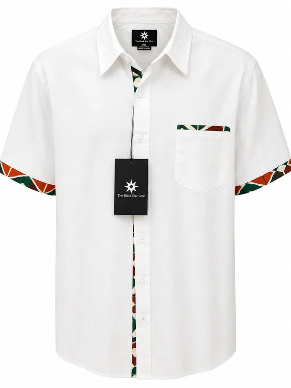 Men’s Contrast-Trim Short-Sleeve Shirt