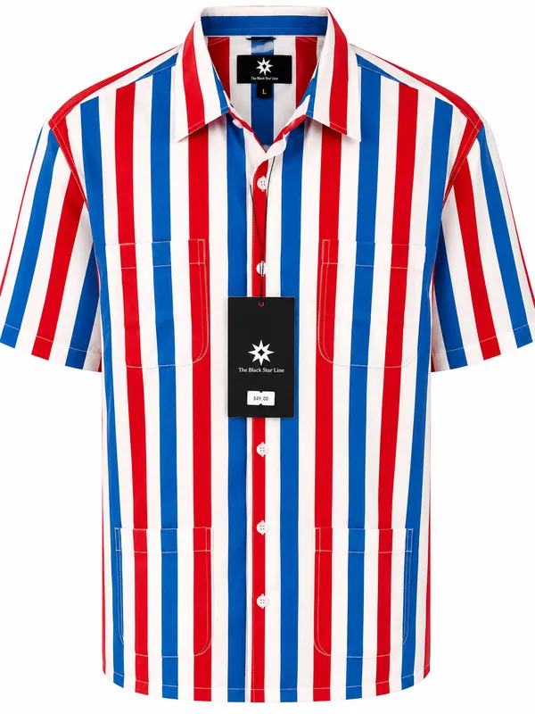 Men’s Vertical Stripe Short-Sleeve Shirt