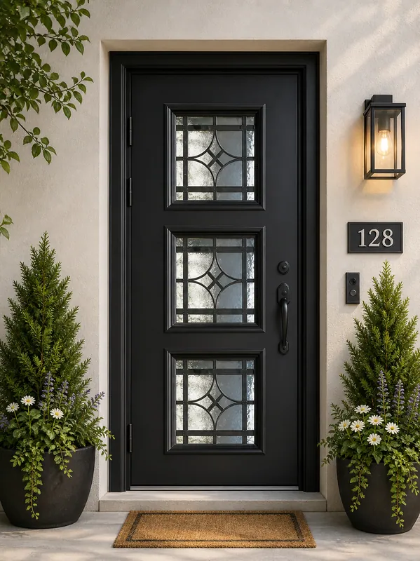Black Steel Door W/ironwork