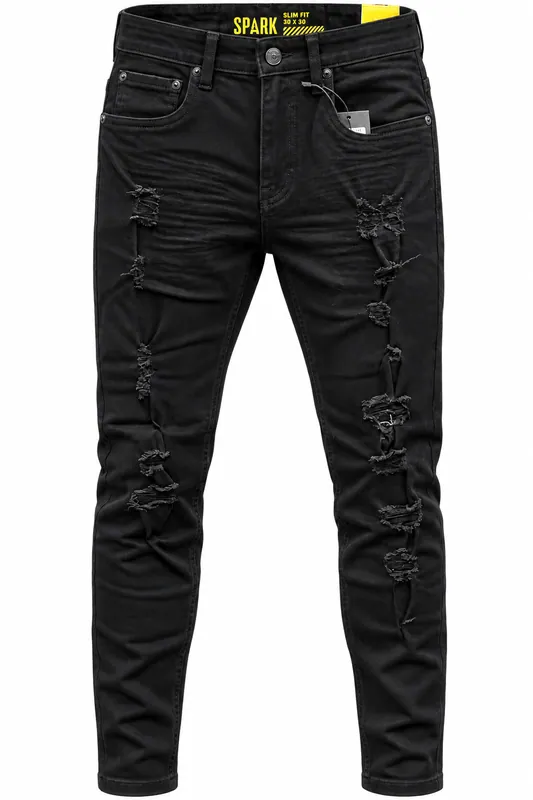 SPARK Slim Fit Distressed Jeans