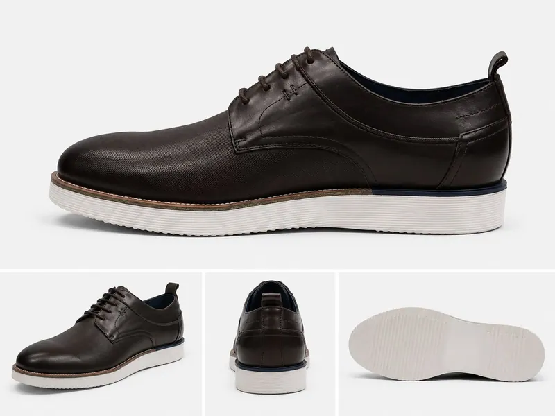 Brown men's dress shoe with lace