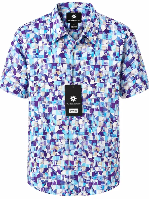 Men’s Mosaic Print Short-Sleeve Shirt