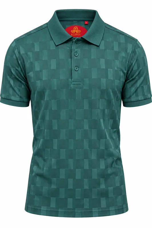B. Lewis Jacquard Check Polo Shirt