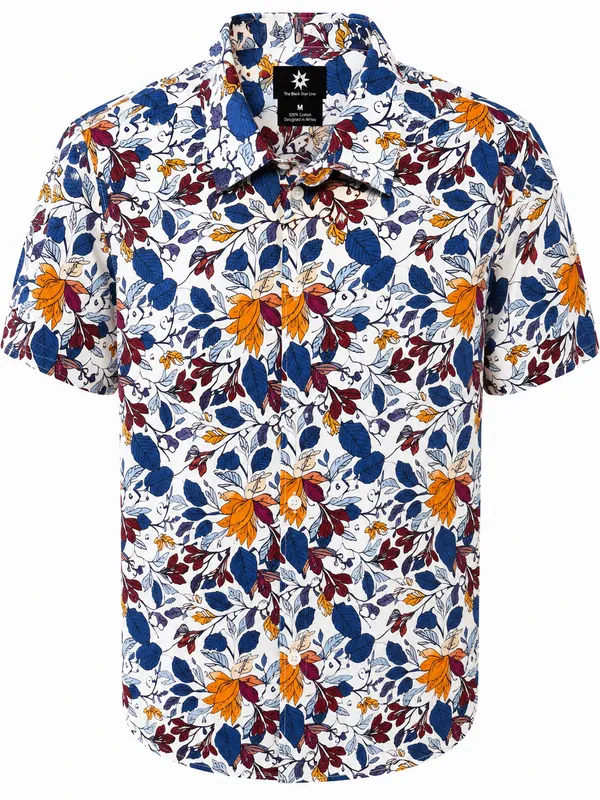 Men’s Floral Print Short-Sleeve Shirt